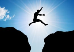 productivity and resilience man leaping