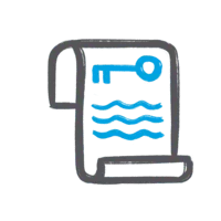 Scroll icon symbolising stress-free, exam-free MBA learning.